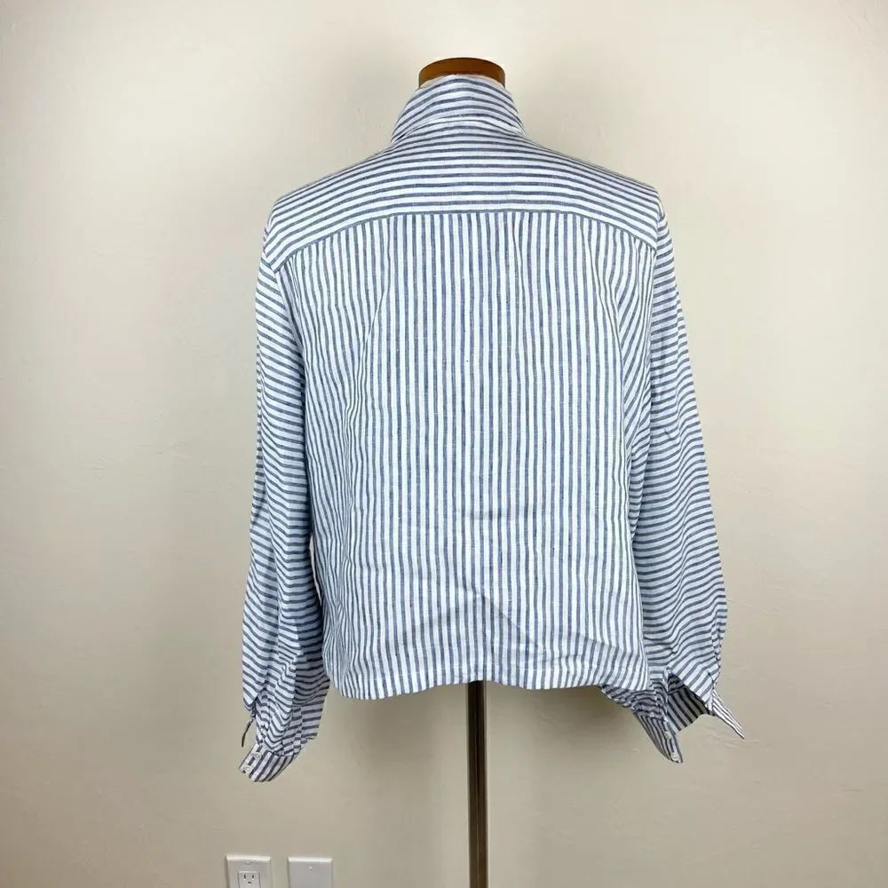Frame Handkerchief Striped Linen Top - Picture 6 of 7